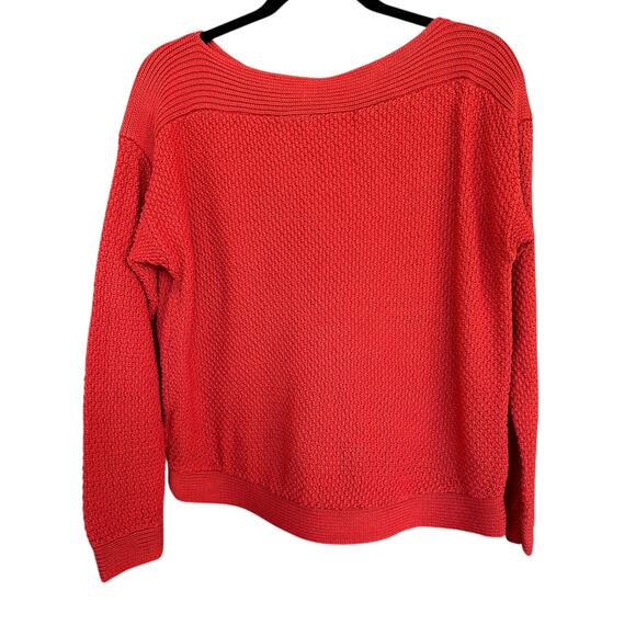Lauren Ralph Lauren Red Boatneck Basketweave Knit Sweater Size XL - Picture 7 of 7